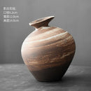 Ljojo™ Black Terracotta Abstract Vase Coarse Pottery Retro Glazed Flower Arranger