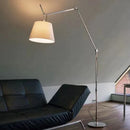 Fabric Lampshade Floor Lamp Silver Aluminium Parlor Bedroom Standing Lighting E27 Ljojo