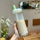 Ljojo 500/800ML Straw Cup, Transparent PP, Portable Ins Style Juice Milk Tea Cup