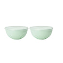 Ljojo Light Green Plastic Bowl Set with Lid for Kitchen, RV, Camping & Work