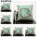 Ljojo 26 Letter Design Linen Sofa Cushion Cover 45x45cm Pillow Case for Bedroom & Living Room