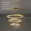 Ljojo Luxury Gold Crystal Pendant Lamp - Dimmable LED Modern Living Room Light