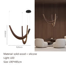 Wabi Sabi Solid Wood Chandelier Pendant Lamp for Living Dining Room by Ljojo