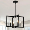 Nordic Black Iron Wrought Candle LED Pendant Chandelier for Living Room by Ljojo