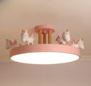 LED Unicorn Eye Protection Ceiling Light Dimming with RC for Children's Bedroom Ljojo