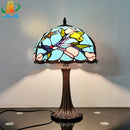 12 Inch Tiffany Style American Stained Glass Table Lamp for Bedroom Living Room - Ljojo