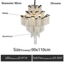 Ljojo Luxury Italy Designer Tassel Chandelier Aluminum Chain Living Room Lighting Fixtures
