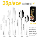 Ljojo 20-Piece Stainless Steel Western Style Tableware Set for Hotels & Steakhouses
