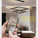 Ljojo Black Aluminum Hanging Lamp Modern LED Square Pendant Light for Home Loft Decor