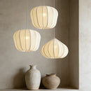 American Wabi Sabi Fabric Pendant Light by Ljojo | White Cloth Chandelier for Home Bar Dining Room