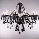 French American Black Crystal Candle Chandelier for Living Room by Ljojo - Elegant Home Decor Lighting