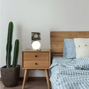 Ljojo Marble White Desk Lamp with Glass Ball Accent, Ideal for Bedroom, Foyer, Hotel