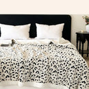 Ljojo Leopard Print Flannel Nap Blanket, Warm for Autumn/Winter
