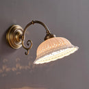 European Style Wall Light White Ceramic Old Brass E27 Bulb for Hotel Living Room by Ljojo.