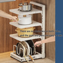 Adjustable Pot Holder with Storage Shelf for Pots, Lids, Pans, and Seasoning Bottles by Ljojo™