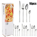 Ljojo 16-Piece Stainless Steel Tableware Set for Restaurants, Hotels, and Homes