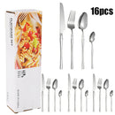 Ljojo 16-Piece Stainless Steel Tableware Set for Restaurants, Hotels, and Homes