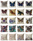 Ljojo Linen Butterfly Cushion Cover 45x45cm - Decorative Pillow Case for Sofa & Bed