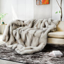 Ljojo Luxury Faux Fox Fur Blanket - Super Soft Winter Warmth