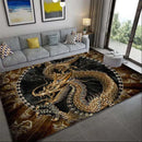 Dragon Rose Pattern Rug Non-slip Mat for Bedroom Living Room by Ljojo.