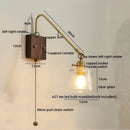 Ljojo LED Wall Lamps: Modern Style for Bedroom, Bathroom, Living Room, Walnut Copper Fixtures