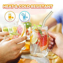 Glass Straws Set for Smoothies & Cocktails - Ljojo Eco-Friendly Reusable Straws
