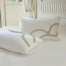 Ljojo 3D Flower Embroidery Bedding Set with Duvet Cover & Pillowcase
