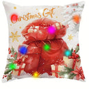 Ljojo LED Light Luminous Christmas Pillowcase, Santa Snowman Bell Design, 45x45cm