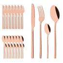 Ljojo 32-Piece Gold Stainless Steel Cutlery Set - Western Kitchen Flatware