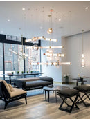 Nordic Design Chandelier Glass Long Tube Pendant Lamp for Home Decor by Ljojo