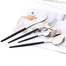 Ljojo 24pcs Stainless Steel Cutlery Set Fork Teaspoon Knife Silverware Flatware
