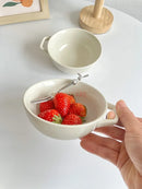 Ljojo 5-inch Ceramic Yogurt Dessert Fruit Bowl Bird's Nest Design