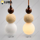 Ljojo Japanese Style Yellow Travertine Pendant Lights | Nature Stone Hanging Lamps for Bedroom Kitchen