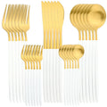 Ljojo 30-Piece Stainless Steel Matte Gold Cutlery Set & Tableware Kit