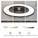 Ljojo 56cm Round LED Ceiling Fan with Remote Control and Modern Design