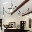French Retro Marble Pendant Light Dining Table for Home & Restaurant by Ljojo