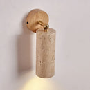 Ljojo LED Wall Sconce Up Down Rotate Yellow Travertine Mirror Light