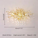 Ljojo Luxury Crystal Chandelier with Golden Base & Water Drop Decorations
