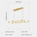 Modern LED Pendent Lamp Gold Aluminum Chandelier for Dining Room by Ljojo