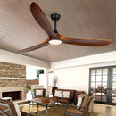 Ljojo 52" Wood 3-Blade Ceiling Fan Light Remote Control for Bedroom Living Room