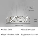 Modern Waves Metal LED Pendant Lights Luxury for Living Room Chandelier Bedroom by Ljojo