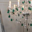 French Green Crystal Chandeliers Luxury Glass Pendant Lights by Ljojo for Living & Dining Rooms