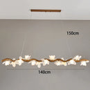 Ljojo LED Wood Chandelier: Elegant Ceiling Lamp for Home or Restaurant