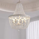 American Lustre K9 Crystal E14 Pendant Lights: French White Iron LED Hanging Lamp by Ljojo