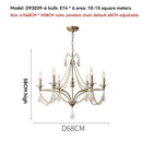 French Retro Pearl Chandelier Crystal Pendant Lamps for Home Decor by Ljojo