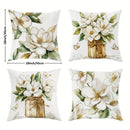 Ljojo Magnolia Butterfly Glass Jar Throw Pillow Covers