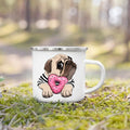 French Bulldog Print Enamel Mug by Ljojo - Dog Lover's Gift & Coffee Cup