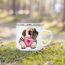 French Bulldog Print Enamel Mug by Ljojo - Dog Lover's Gift & Coffee Cup