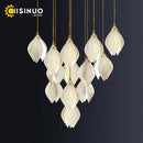Ljojo Magnolia Chandelier: Luxury Adjustable Pendant Light for Staircase, Restaurant, Hotel