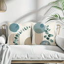 Light Blue Geometric Leaf Pattern Pillowcase for Bohemian Home Decor by Ljojo